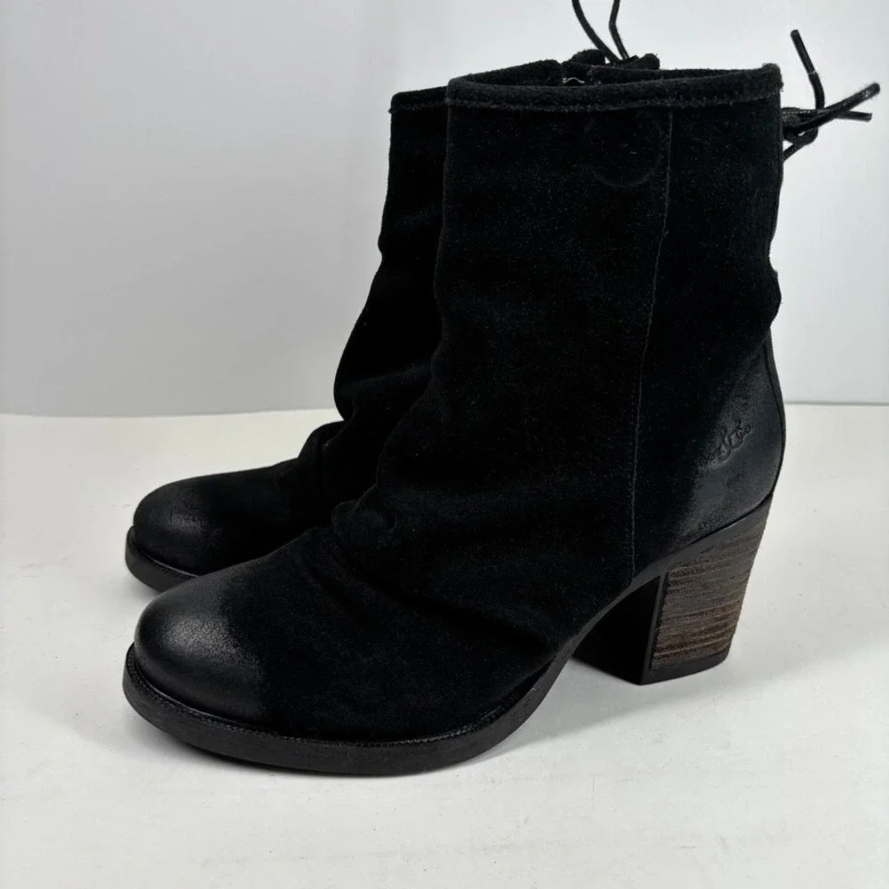 Bos. & Co. Barlow Women's US 6-6.5/37 Black Suede Leather Zip Waterproof Booties